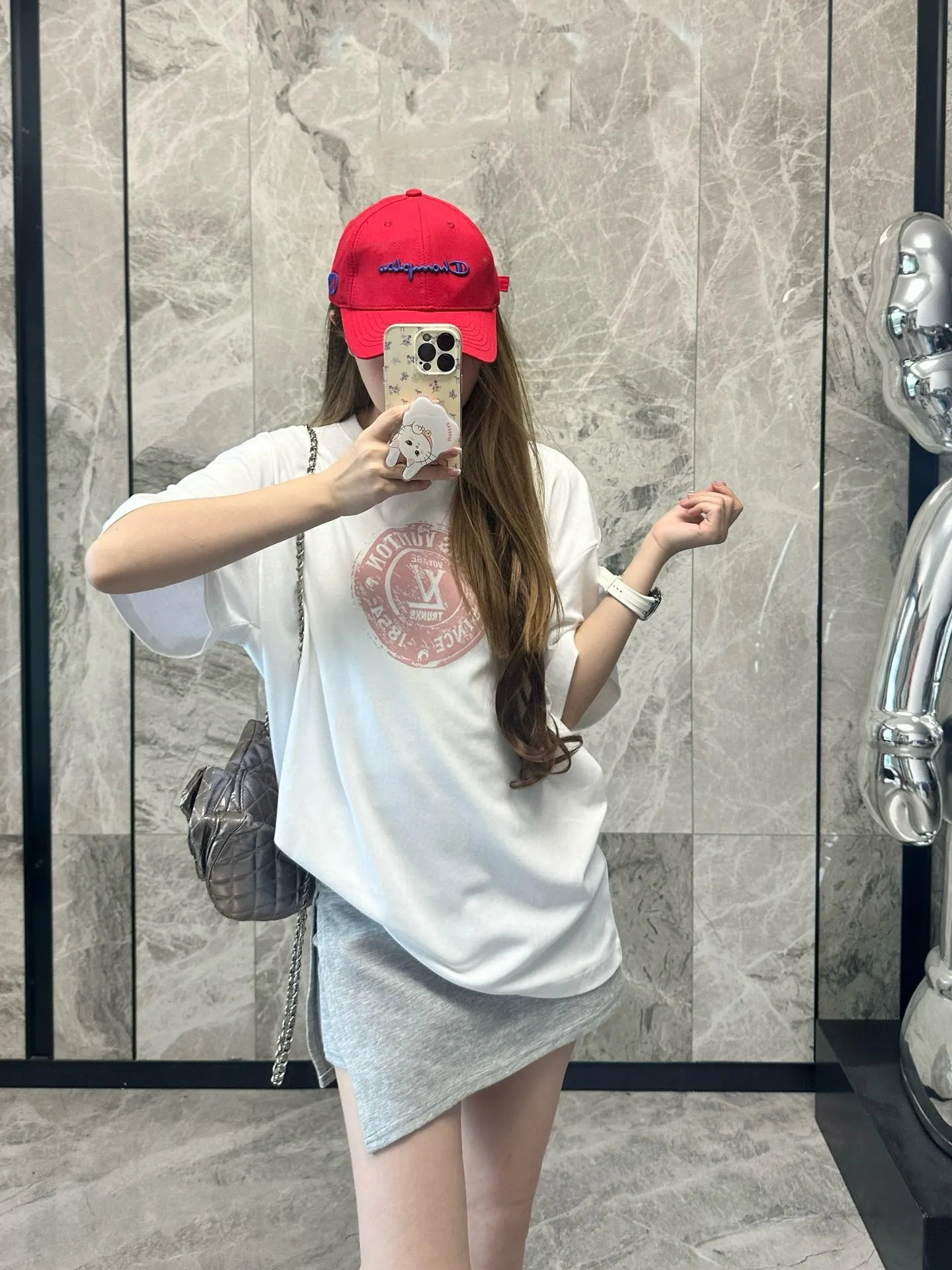 Louis Vuitton/Louis Vuitton 25ss seal logo printed short sleeves